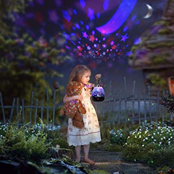 Night Lights for Kids, Rose Wood Grain Star Projector Night Light with Master Switch and Rotation, Baby Night Lighting Projection, Romantic Lamp for Her Birthday Baby Girl Gift