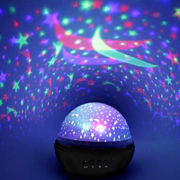 Starry Night Light, Star Light Rotating Projector with Sliver Cover,Relaxing Mood Light with 8 Lighting Mode for Baby Nursery Bedroom Gift for Her Romantic